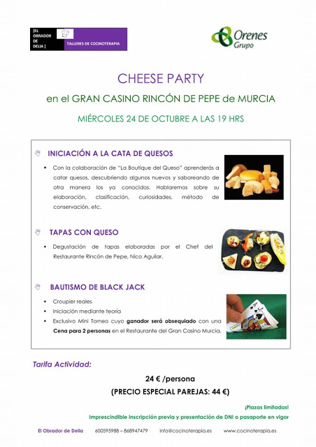 Programa de la actividad taller de iniciación a la cata de quesos.