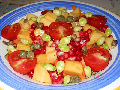 Ensalada con frutas otoñales.